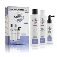 Rinkinys Nioxin System 5: System 5 Cleanser šampūnas, 300 ml + System 5 Scalp Revitaliser kondicionierius, 300 ml + System 5 Scalp nenuplaunamas serumas, 100 ml kaina ir informacija | Priemonės plaukų stiprinimui | pigu.lt