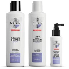 Rinkinys Nioxin System 5: System 5 Cleanser šampūnas, 300 ml + System 5 Scalp Revitaliser kondicionierius, 300 ml + System 5 Scalp nenuplaunamas serumas, 100 ml kaina ir informacija | Priemonės plaukų stiprinimui | pigu.lt