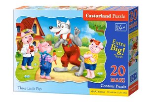 Dėlionė Castorland Three Little Pigs, 20 dalių kaina ir informacija | Dėlionės (puzzle) | pigu.lt