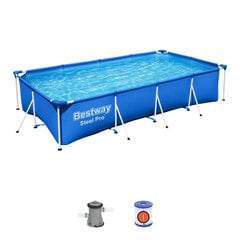 Baseinas Bestway Steel Pro, 400x211x81 cm, su filtru kaina ir informacija | Baseinai | pigu.lt