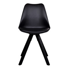 Комплект из 2-x обеденных стульев Bergen с черными деревянными ножками, тёмно-серый (2 шт.) цена и информация | Стулья для кухни и столовой | pigu.lt