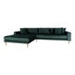 Kampinė sofa Lido, Aksomas, tamsiai žalia kaina ir informacija | Minkšti kampai | pigu.lt