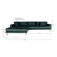 Угловой диван Lido, Бархат, темно-зеленый цена и информация | Угловые диваны | pigu.lt