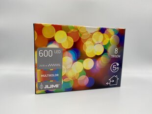 600 LED Lauko Girlianda, įvairiaspalvė kaina ir informacija | Girliandos | pigu.lt