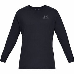 Vyriški marškinėliai su ilgomis rankovėmis Under Armour Sportstyle, juodi kaina ir informacija | Sportinė apranga vyrams | pigu.lt