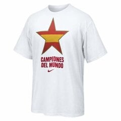 Футболка с коротким рукавом мужская Nike Estrella España Campeones del Mundo 2010 Белый цена и информация | Футболка мужская | pigu.lt