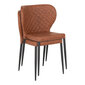 4-jų kėdžių komplektas Pisa, Dirbtinė oda, rudas kaina ir informacija | Virtuvės ir valgomojo kėdės | pigu.lt