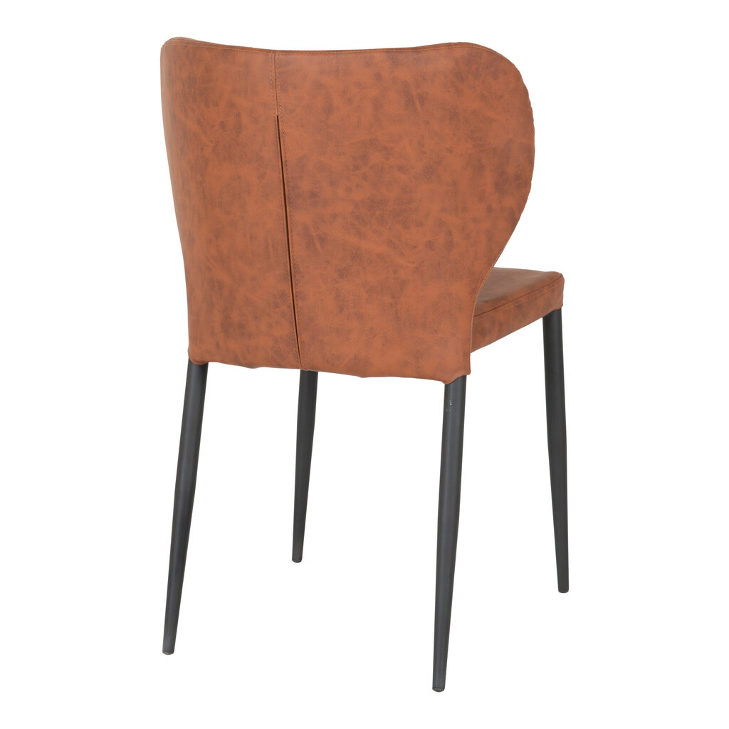 4-jų kėdžių komplektas Pisa, Dirbtinė oda, rudas kaina ir informacija | Virtuvės ir valgomojo kėdės | pigu.lt