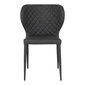 4-jų kėdžių komplektas Pisa, Dirbtinė oda, tamsiai pilkas kaina ir informacija | Virtuvės ir valgomojo kėdės | pigu.lt
