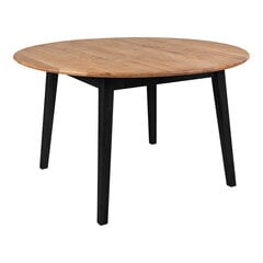 Valgomojo stalas, Natūrali ąžuolo mediena, 140 cm skersm. kaina ir informacija | Virtuvės ir valgomojo stalai, staliukai | pigu.lt