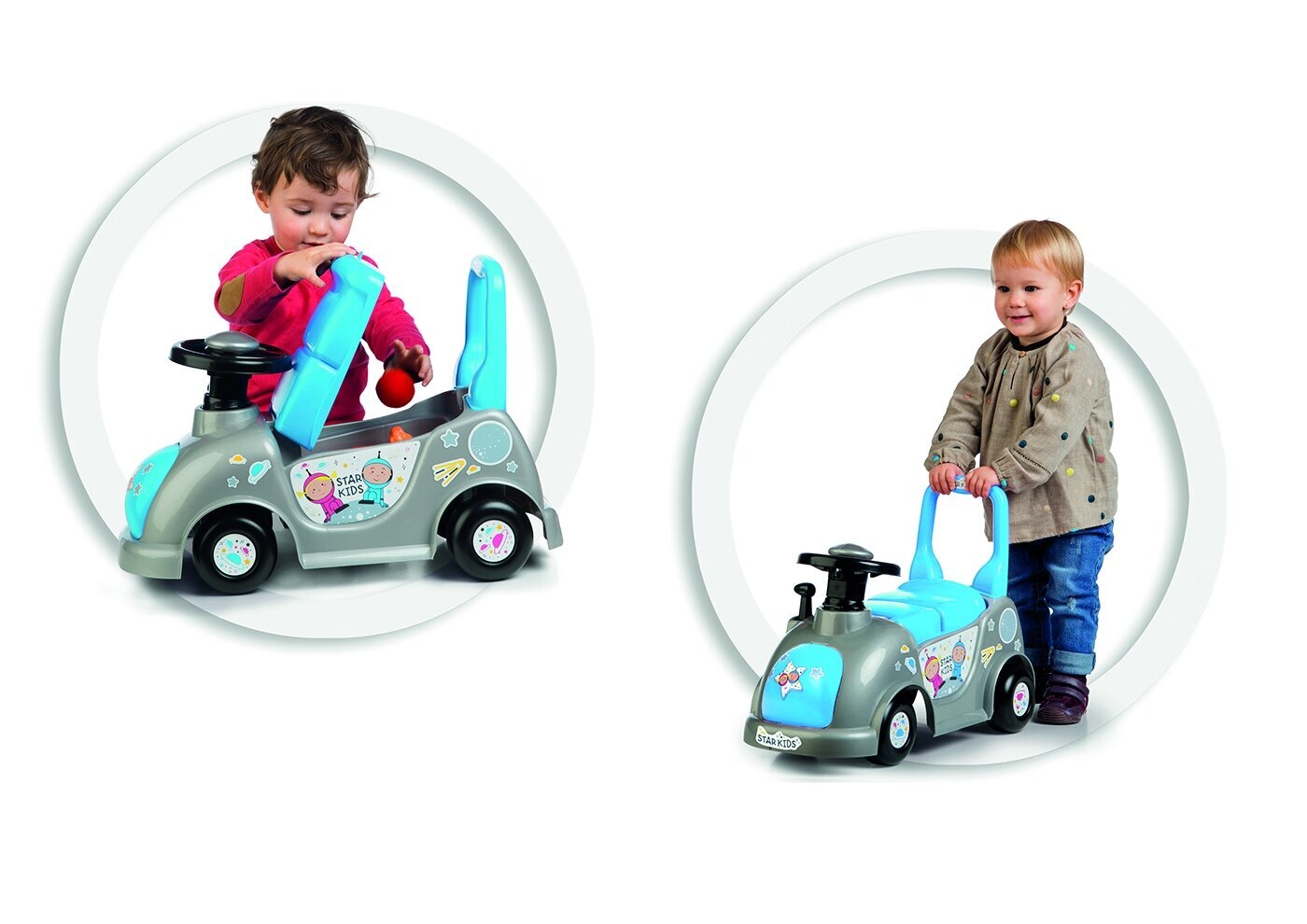 Paspiriamas vaikiškas automobilis Starkids Chicos, mėlynas kaina ir informacija | Žaislai kūdikiams | pigu.lt