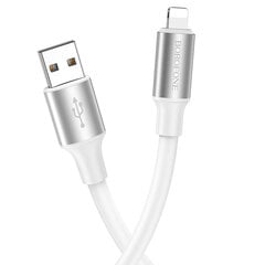 Kabelis Borofone BX82 — USB į lightning — 2,4A, 1 metras, balts kaina ir informacija | Laidai telefonams | pigu.lt