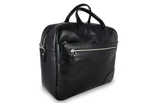 Кожаная сумка\портфель с плечевым ремнем №705 черный цена и информация | Мужские сумки | pigu.lt
