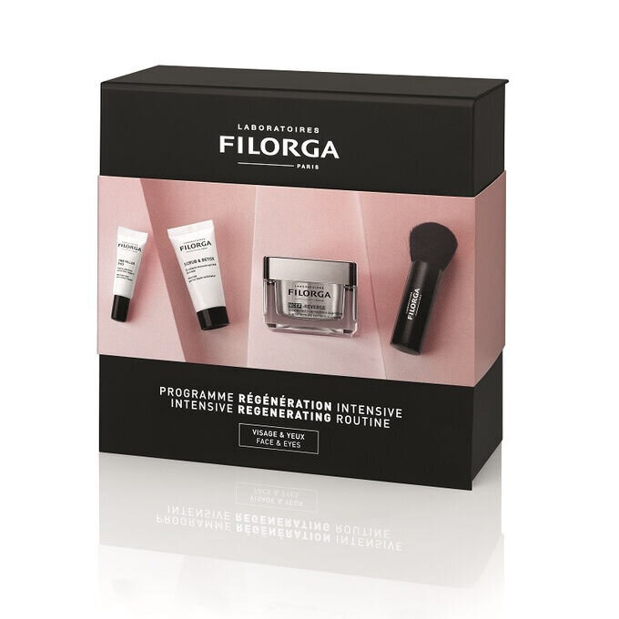 Rinkinys Filorga Ncef-Reverse: kremas, 50 ml+ kaukė, 15 ml + paakių kremas, 4 ml + makiažo šepetėlis цена и информация | Veido kremai | pigu.lt