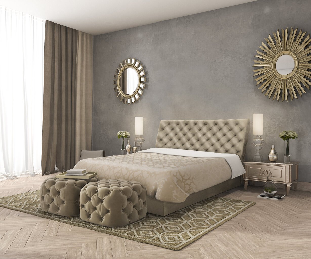 Kontinentinė lova Monaco, 120x200 cm, ruda цена и информация | Lovos | pigu.lt