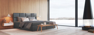Континентальная кровать Flavio, 200x200 см, серый цвет цена и информация | Кровати | pigu.lt