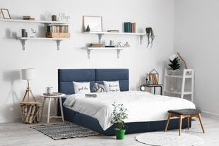 Kontinentinė lova Milano, 160x200 cm, mėlyna kaina ir informacija | Lovos | pigu.lt
