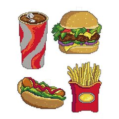 "Fast Food" 113CS Набор для вышивки крестом цена и информация | Принадлежности для вышивания | pigu.lt
