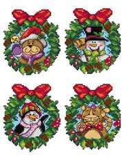 "Christmas Wreaths" 115CS Набор для вышивки крестом цена и информация | Принадлежности для вышивания | pigu.lt