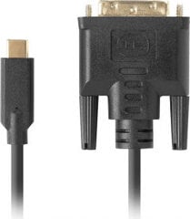 Кабель USB C — DVI-D Lanberg CA-CMDV-10CU-0018-BK Чёрный 1,8 m цена и информация | Кабели и провода | pigu.lt
