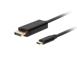 Адаптер USB C—DisplayPort Lanberg CA-CMDP-10CU-0030-BK 3 m Чёрный цена и информация | Адаптеры, USB-разветвители | pigu.lt