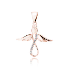 Позолоченный серебряный кулон SENTIELL с белыми цирконами, Ангел и знак бесконечности Z1735CRG_W цена и информация | Женское колье | pigu.lt