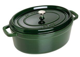 Кастрюля чугунная овальная STAUB 40509-363-0 - зеленая 4,2 л цена и информация | Кастрюли, скороварки | pigu.lt