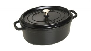 Кастрюля чугунная овальная Staub 40509-319-0, черная, 5,5 л цена и информация | Кастрюли, скороварки | pigu.lt