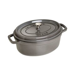 Кастрюля чугунная овальная Staub 40509-320-0, графит, 5,5 л цена и информация | Кастрюли, скороварки | pigu.lt