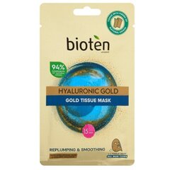 Drėkinamoji lakštinė veido kaukė Bioten Hyaluronic Gold, 25 ml kaina ir informacija | Veido kaukės, paakių kaukės | pigu.lt