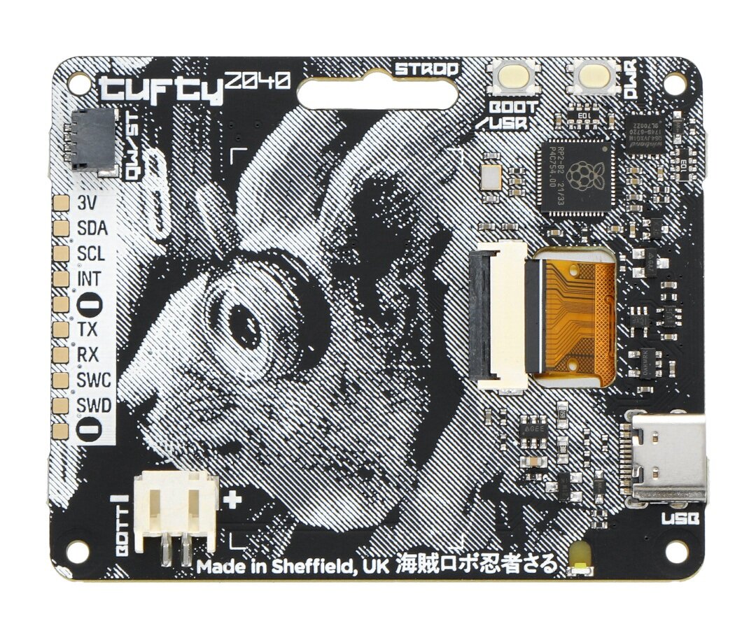 Tufty 2040 - plokštė su RP2040 ir 2.4'' TFT LCD ekranu + priedai - PiMoroni PIM636 kaina ir informacija | Atviro kodo elektronika | pigu.lt