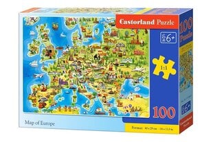 Castorland Map of Europe пазл, 100 деталей цена и информация | Пазлы | pigu.lt