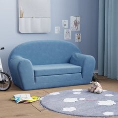 Dvivietė Vaikiška sofa vidaXL, mėlyna kaina ir informacija | Vaikiški sėdmaišiai, foteliai, pufai | pigu.lt