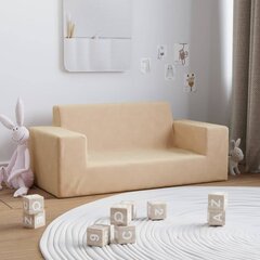 Dvivietė Vaikiška sofa vidaXL, smėlio цена и информация | Детские диваны, кресла | pigu.lt