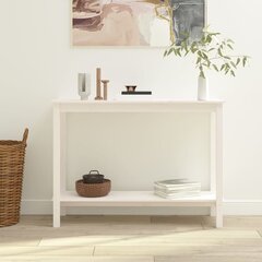 Konsolinis staliukas, baltas, 110x40x80cm, pušies masyvas kaina ir informacija | Kavos staliukai | pigu.lt