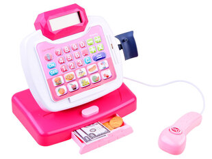Kasos aparatas su vežimėliu ir priedais, rožinis kaina ir informacija | Žaislai mergaitėms | pigu.lt