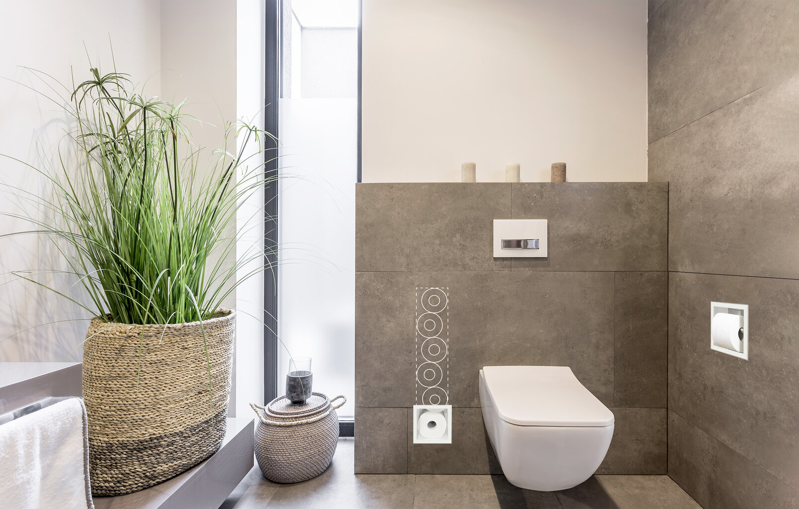 Balneo Wall-Box Paper įleidžiamas į sieną tualetinio popieriaus laikiklis, baltas kaina ir informacija | Vonios kambario aksesuarai | pigu.lt