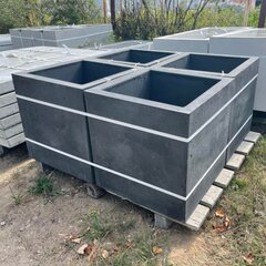 Betoninis vazonas 500 x 500 x 500 mm, antracitas цена и информация | Вазоны | pigu.lt