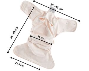 Многоразовый герметичный подгузник Baby Planet, регулируемый по размеру с помощью тележки, 3-15 кг (0-36 месяцев) цена и информация | Подгузники | pigu.lt
