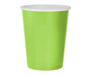 Vienkartiniai popieriniai puodeliai, 270 ml, 14 vnt, žalias GJ-KBZL kaina ir informacija | Vienkartiniai indai šventėms | pigu.lt