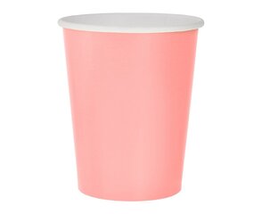 Vienkartiniai popieriniai puodeliai, 270 ml, 14 vnt, šviesiai rožinė (GJ-KBJR) 7477 kaina ir informacija | Vienkartiniai indai šventėms | pigu.lt