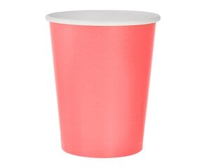 Vienkartiniai popieriniai puodeliai, 270 ml, 14 vnt, rožinės spalvos GJ-KBRZ kaina ir informacija | Vienkartiniai indai šventėms | pigu.lt