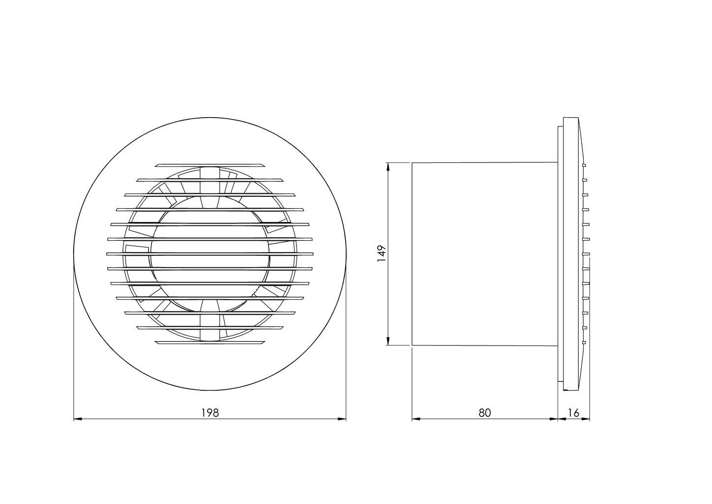 Elektrinis ventiliatorius Europlast E-Extra EA150A, Ø150mm su rutuliniu guoliu, antracitas цена и информация | Vonios ventiliatoriai | pigu.lt