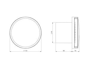 Elektrinis ventiliatorius Europlast E-Extra EAT100S, Ø100mm su dangčiu, rutuliniu guoliu, sidabro kaina ir informacija | EUROPLAST Santechnika, remontas, šildymas | pigu.lt