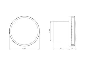 Elektrinis ventiliatorius Europlast E-Extra EAT150, Ø150mm su dangčiu, rutuliniu guoliu kaina ir informacija | EUROPLAST Santechnika, remontas, šildymas | pigu.lt