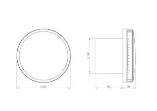 Elektrinis ventiliatorius Europlast E-Extra EAT150A, Ø150mm su dangčiu, rutuliniu guoliu, antracitas kaina ir informacija | EUROPLAST Santechnika, remontas, šildymas | pigu.lt