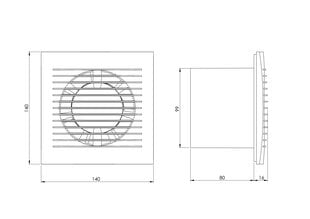 Elektrinis ventiliatorius Europlast E-Extra EE100WPG, 100mm kaina ir informacija | EUROPLAST Santechnika, remontas, šildymas | pigu.lt