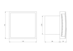 Elektrinis ventiliatorius Europlast E-Extra EET100HT, 100mm kaina ir informacija | Vonios ventiliatoriai | pigu.lt