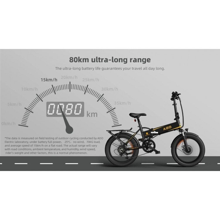 Elektrinis dviratis ADO A20 XE 20", baltas kaina ir informacija | Elektriniai dviračiai | pigu.lt