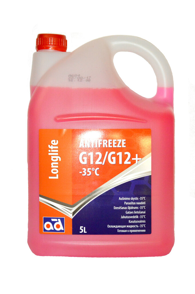 Antifrizas AD -35C G12 RED, 5L kaina ir informacija | Langų ir aušinimo skysčiai | pigu.lt